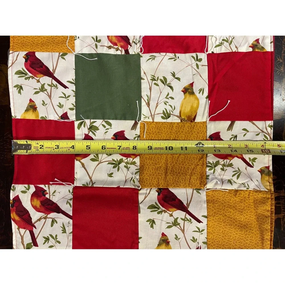 Handmade Quilted Cardinal Bird Table Runner Christmas Autumn Fall Decor 51 x 16